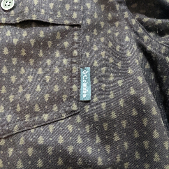 Mens Columbia Omni-Wick Long Sleeve Button Shirt Medium Tiny Trees Brown. - Picture 2 of 7